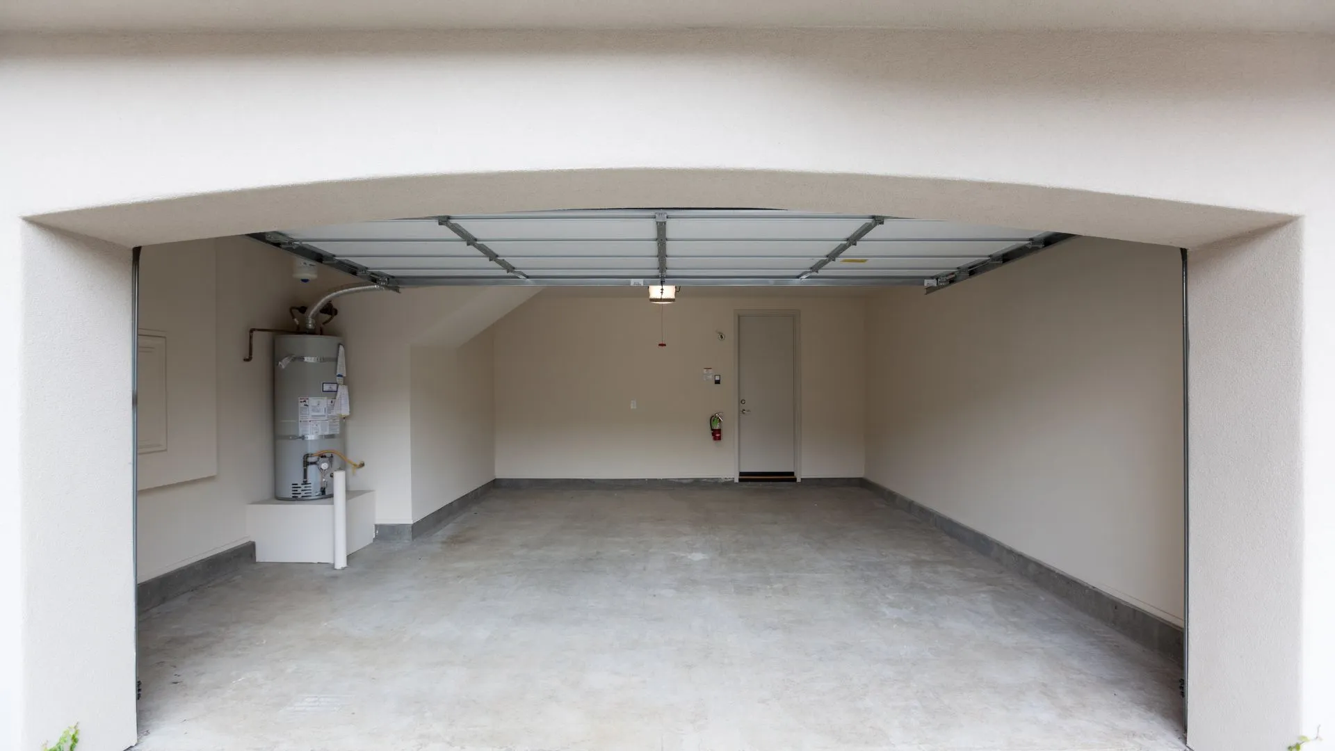 Open residential garage